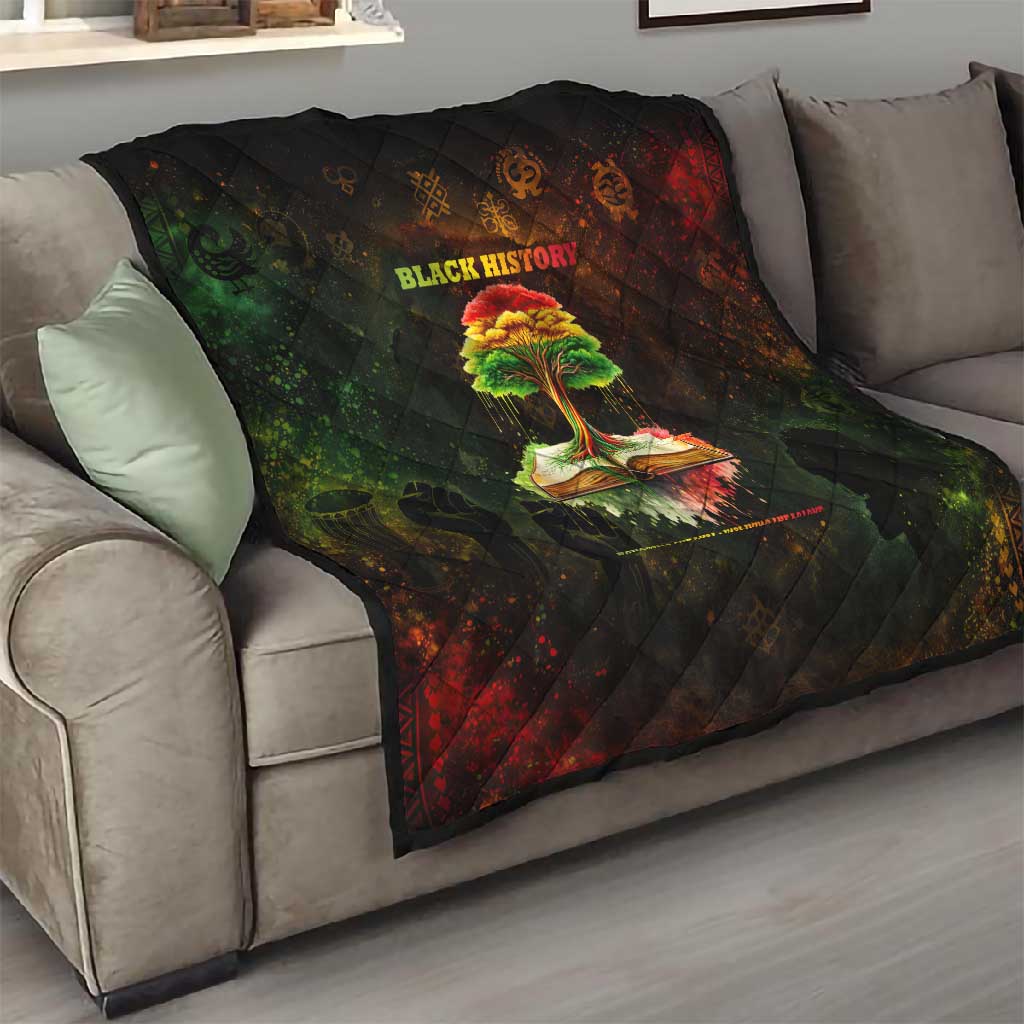 Black History Tree of Knowledge Quilt Pan-African Afrocentric Drip Art Illustration