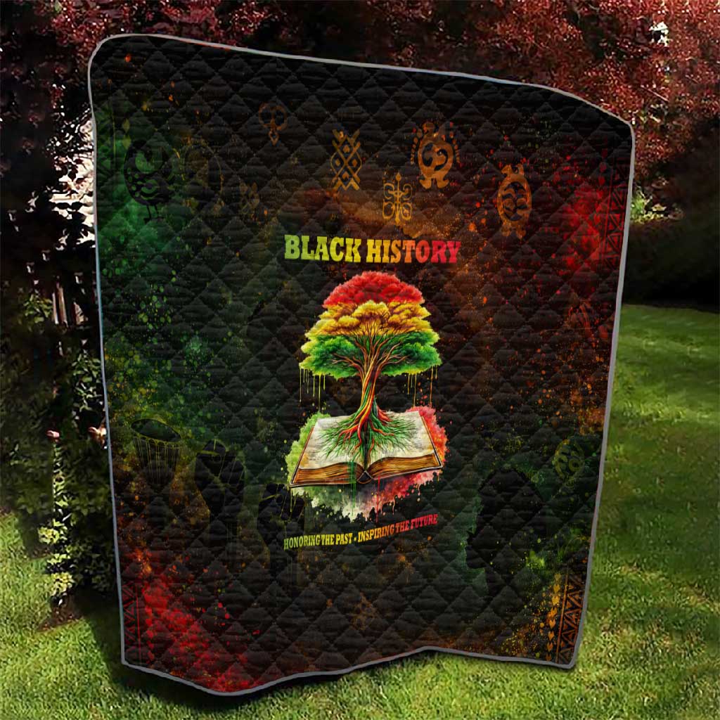 Black History Tree of Knowledge Quilt Pan-African Afrocentric Drip Art Illustration