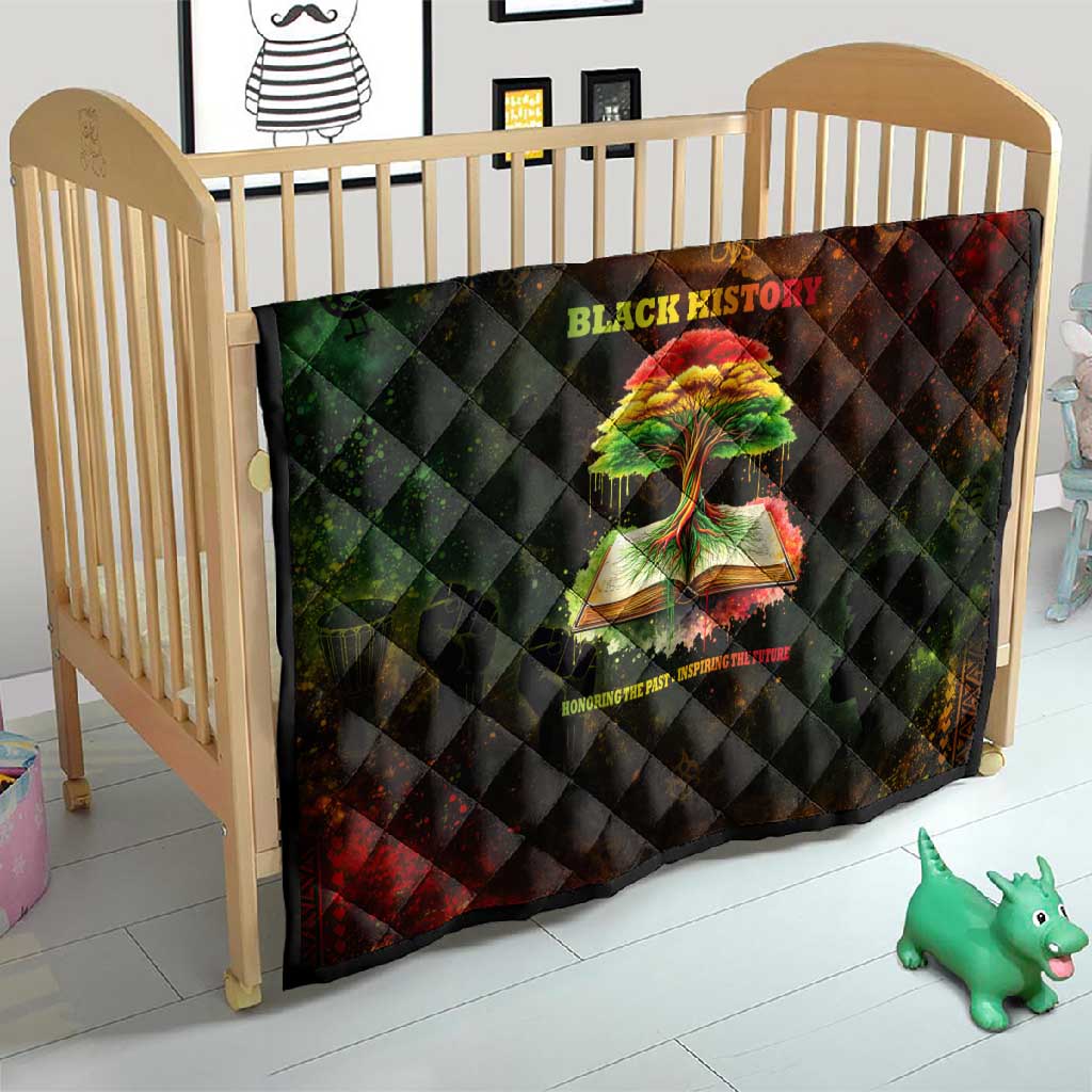 Black History Tree of Knowledge Quilt Pan-African Afrocentric Drip Art Illustration