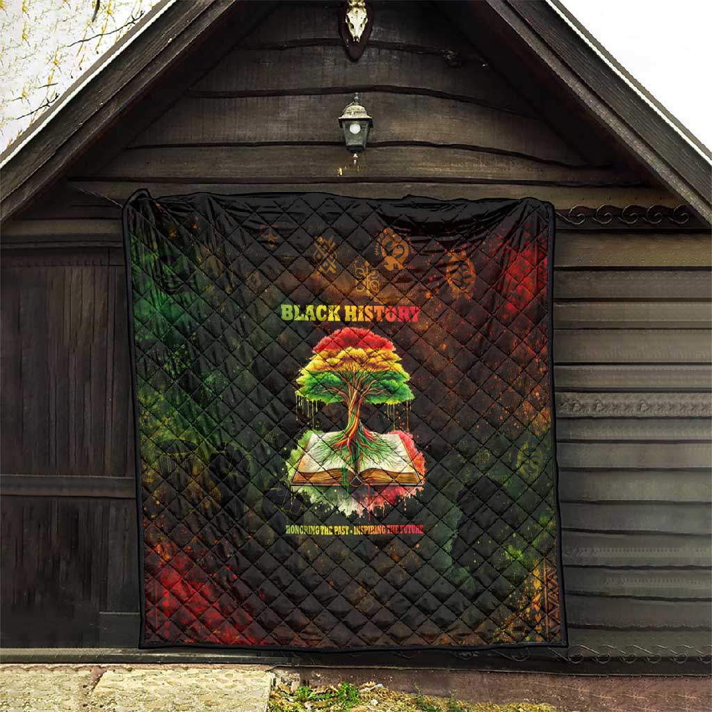 Black History Tree of Knowledge Quilt Pan-African Afrocentric Drip Art Illustration