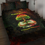 Black History Tree of Knowledge Quilt Bed Set Pan-African Afrocentric Drip Art Illustration