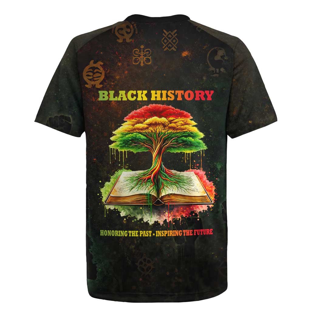 Black History Tree of Knowledge Rugby Jersey Pan-African Afrocentric Drip Art Illustration