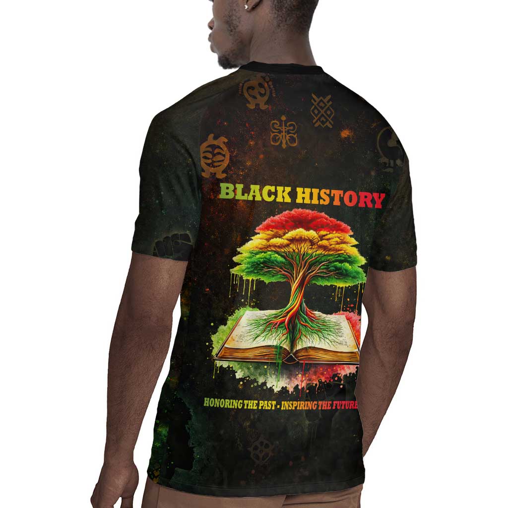 Black History Tree of Knowledge Rugby Jersey Pan-African Afrocentric Drip Art Illustration