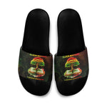Black History Tree of Knowledge Slide Sandals Pan-African Afrocentric Drip Art Illustration