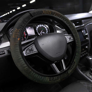 Black History Tree of Knowledge Steering Wheel Cover Pan-African Afrocentric Drip Art Illustration