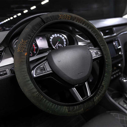 Black History Tree of Knowledge Steering Wheel Cover Pan-African Afrocentric Drip Art Illustration