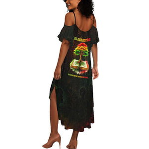 Black History Tree of Knowledge Summer Maxi Dress Pan-African Afrocentric Drip Art Illustration