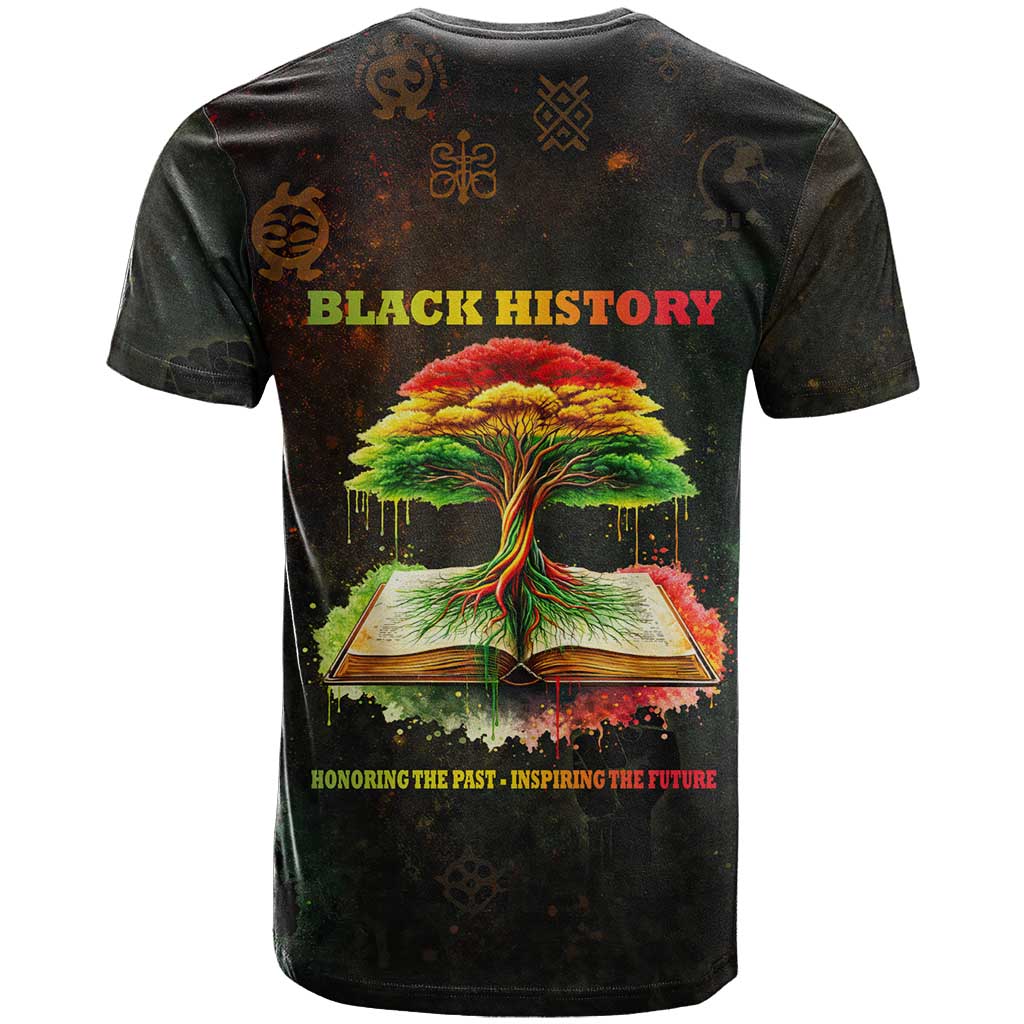 Black History Tree of Knowledge T shirt Pan-African Afrocentric Drip Art Illustration