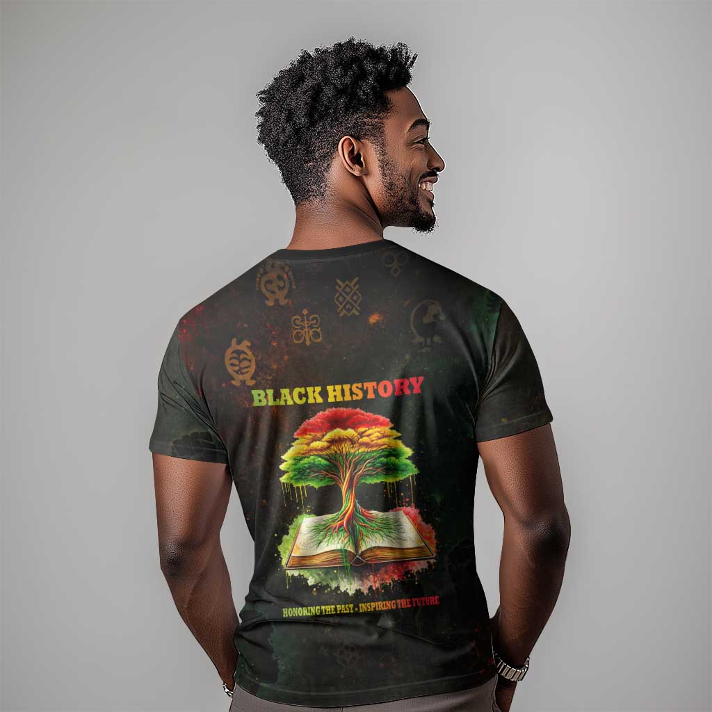 Black History Tree of Knowledge T shirt Pan-African Afrocentric Drip Art Illustration