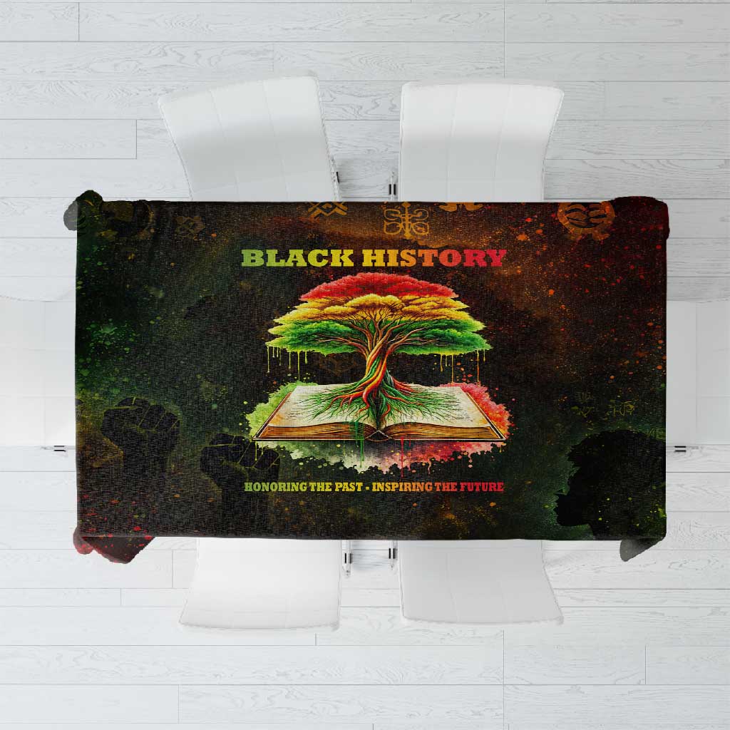 Black History Tree of Knowledge Tablecloth Pan-African Afrocentric Drip Art Illustration