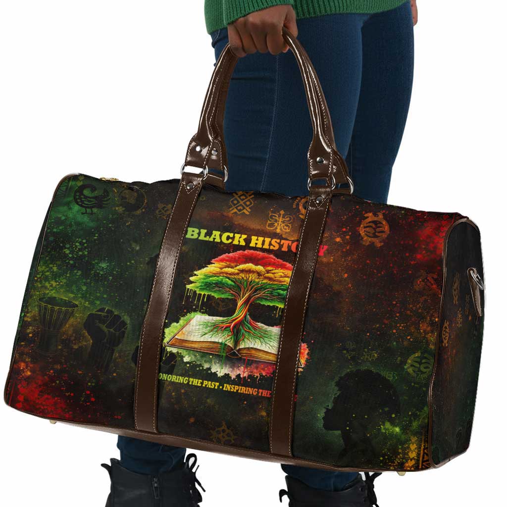 Black History Tree of Knowledge Travel Bag Pan-African Afrocentric Drip Art Illustration