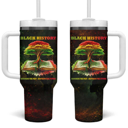 Black History Tree of Knowledge Tumbler With Handle Pan-African Afrocentric Drip Art Illustration