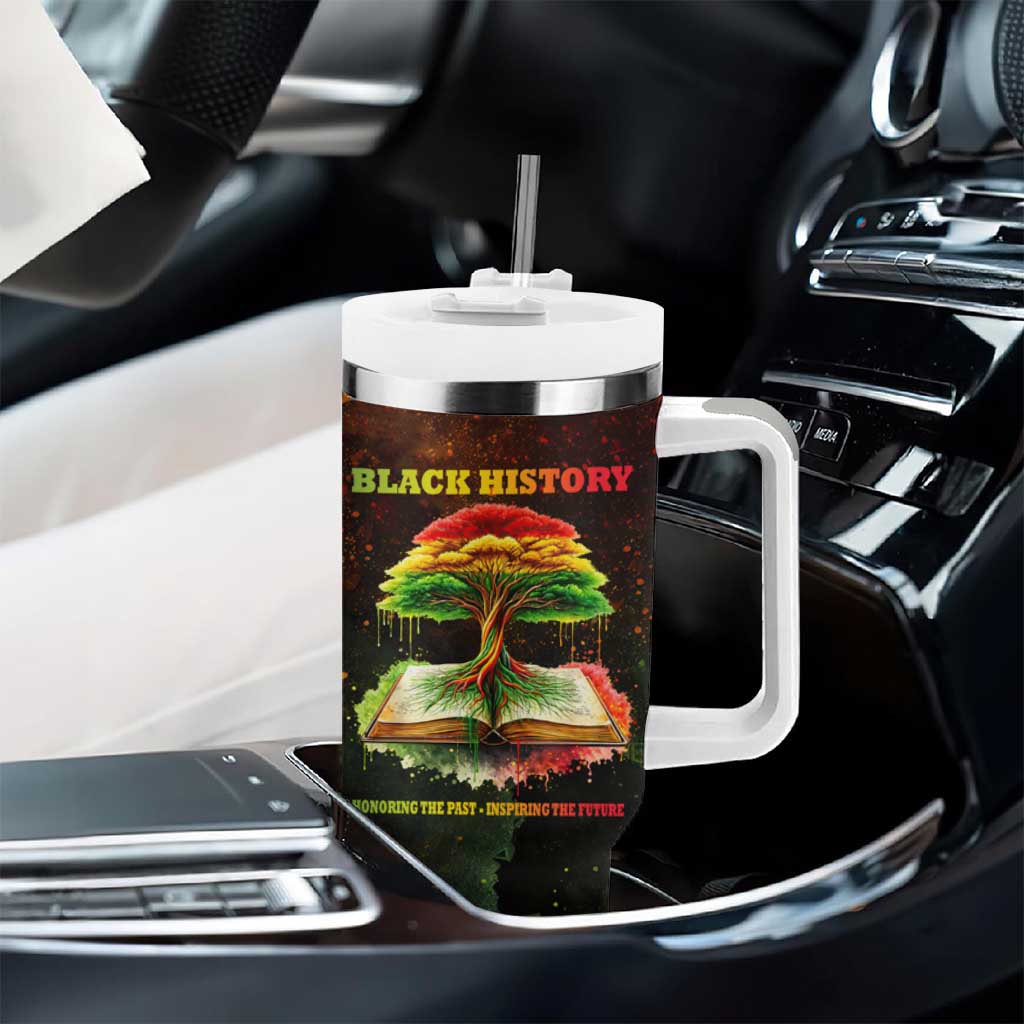Black History Tree of Knowledge Tumbler With Handle Pan-African Afrocentric Drip Art Illustration