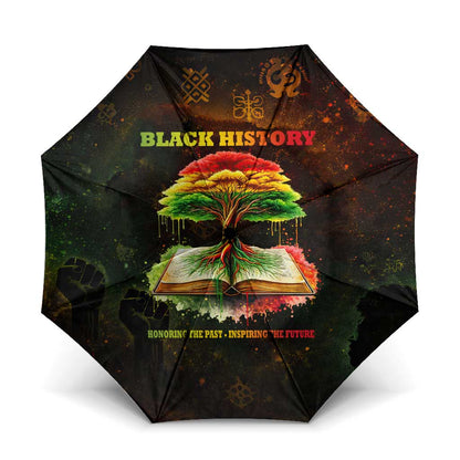 Black History Tree of Knowledge Umbrella Pan-African Afrocentric Drip Art Illustration