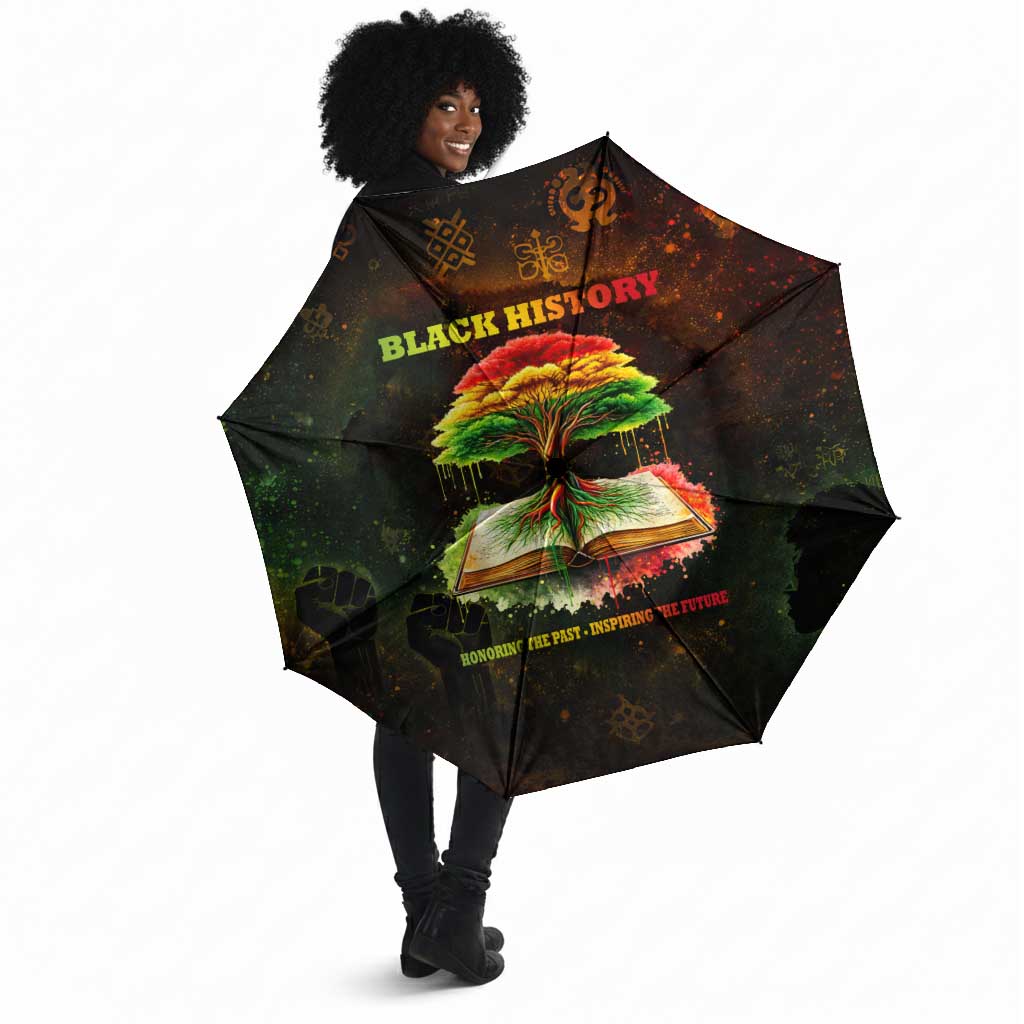 Black History Tree of Knowledge Umbrella Pan-African Afrocentric Drip Art Illustration