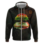 Black History Tree of Knowledge Zip Hoodie Pan-African Afrocentric Drip Art Illustration