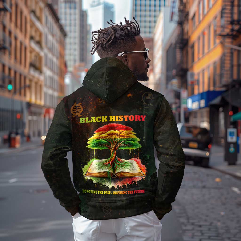 Black History Tree of Knowledge Zip Hoodie Pan-African Afrocentric Drip Art Illustration
