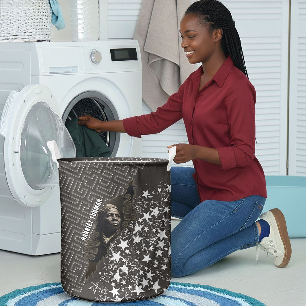 Harriet Tubman Underground Railroad Laundry Basket Fearless In The Dark - Civil Rights Hero Vintage Art