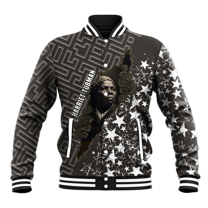 Harriet Tubman Underground Railroad Baseball Jacket Fearless In The Dark - Civil Rights Hero Vintage Art