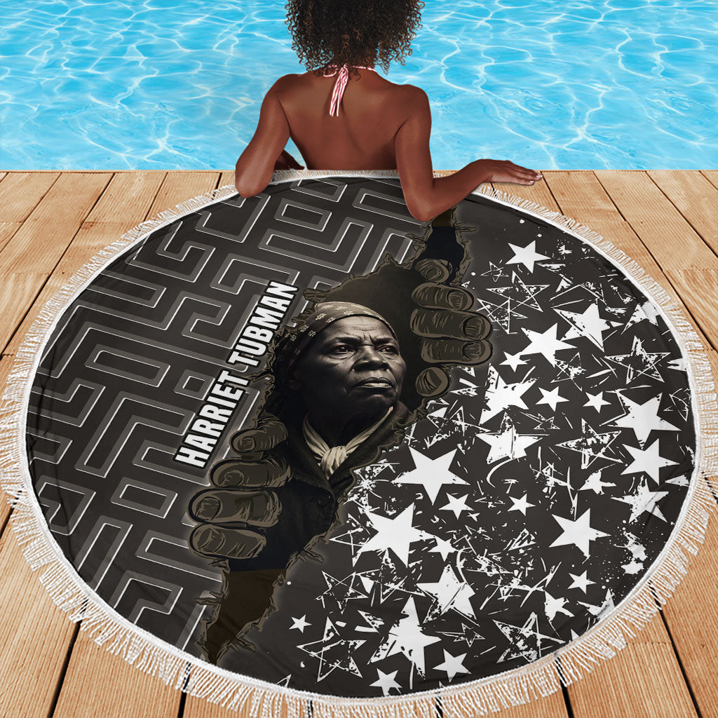 Harriet Tubman Underground Railroad Beach Blanket Fearless In The Dark - Civil Rights Hero Vintage Art