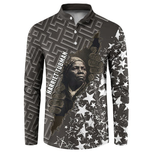 Harriet Tubman Underground Railroad Button Sweatshirt Fearless In The Dark - Civil Rights Hero Vintage Art