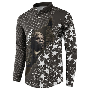 Harriet Tubman Underground Railroad Button Sweatshirt Fearless In The Dark - Civil Rights Hero Vintage Art