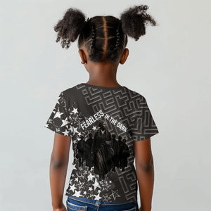 Harriet Tubman Underground Railroad Kid T shirt Fearless In The Dark - Civil Rights Hero Vintage Art
