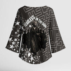 Harriet Tubman Underground Railroad Kimono Sleeve Blouse Fearless In The Dark - Civil Rights Hero Vintage Art