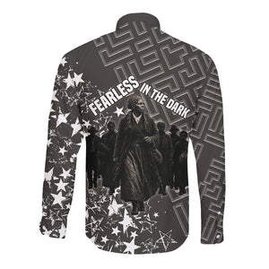 Harriet Tubman Underground Railroad Long Sleeve Button Shirt Fearless In The Dark - Civil Rights Hero Vintage Art