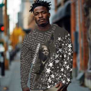 Harriet Tubman Underground Railroad Long Sleeve Shirt Fearless In The Dark - Civil Rights Hero Vintage Art