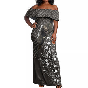Harriet Tubman Underground Railroad Off Shoulder Maxi Dress Fearless In The Dark - Civil Rights Hero Vintage Art