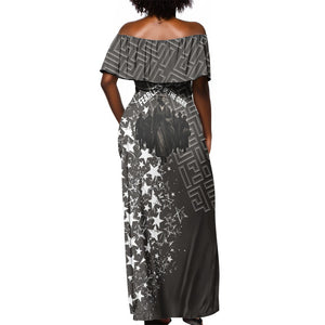 Harriet Tubman Underground Railroad Off Shoulder Maxi Dress Fearless In The Dark - Civil Rights Hero Vintage Art