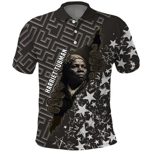 Harriet Tubman Underground Railroad Polo Shirt Fearless In The Dark - Civil Rights Hero Vintage Art