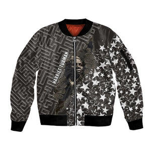 Harriet Tubman Underground Railroad Sleeve Zip Bomber Jacket Fearless In The Dark - Civil Rights Hero Vintage Art