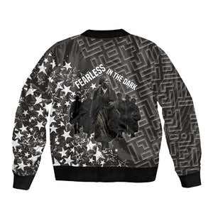Harriet Tubman Underground Railroad Sleeve Zip Bomber Jacket Fearless In The Dark - Civil Rights Hero Vintage Art