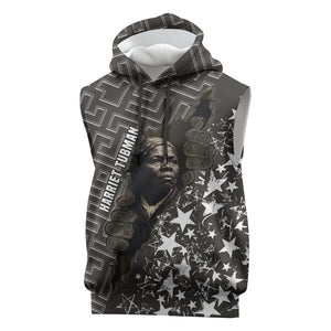 Harriet Tubman Underground Railroad Sleeveless Hoodie Fearless In The Dark - Civil Rights Hero Vintage Art