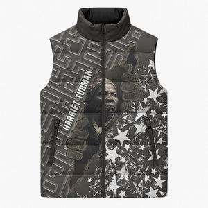 Harriet Tubman Underground Railroad Sleeveless Puffer Jacket Fearless In The Dark - Civil Rights Hero Vintage Art