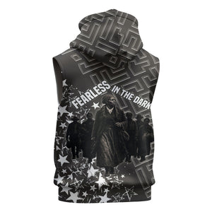 Harriet Tubman Underground Railroad Sleeveless Zip Hoodie Fearless In The Dark - Civil Rights Hero Vintage Art