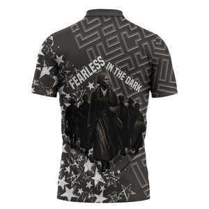 Harriet Tubman Underground Railroad Zipper Polo Shirt Fearless In The Dark - Civil Rights Hero Vintage Art