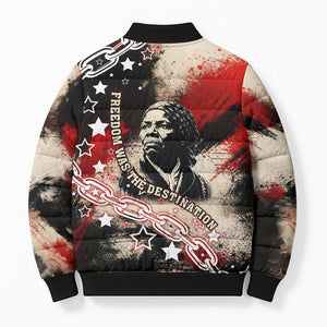 Freedom Fighter Harriet Tubman Bomber Puffer Jacket Freedom Was The Destination 1822