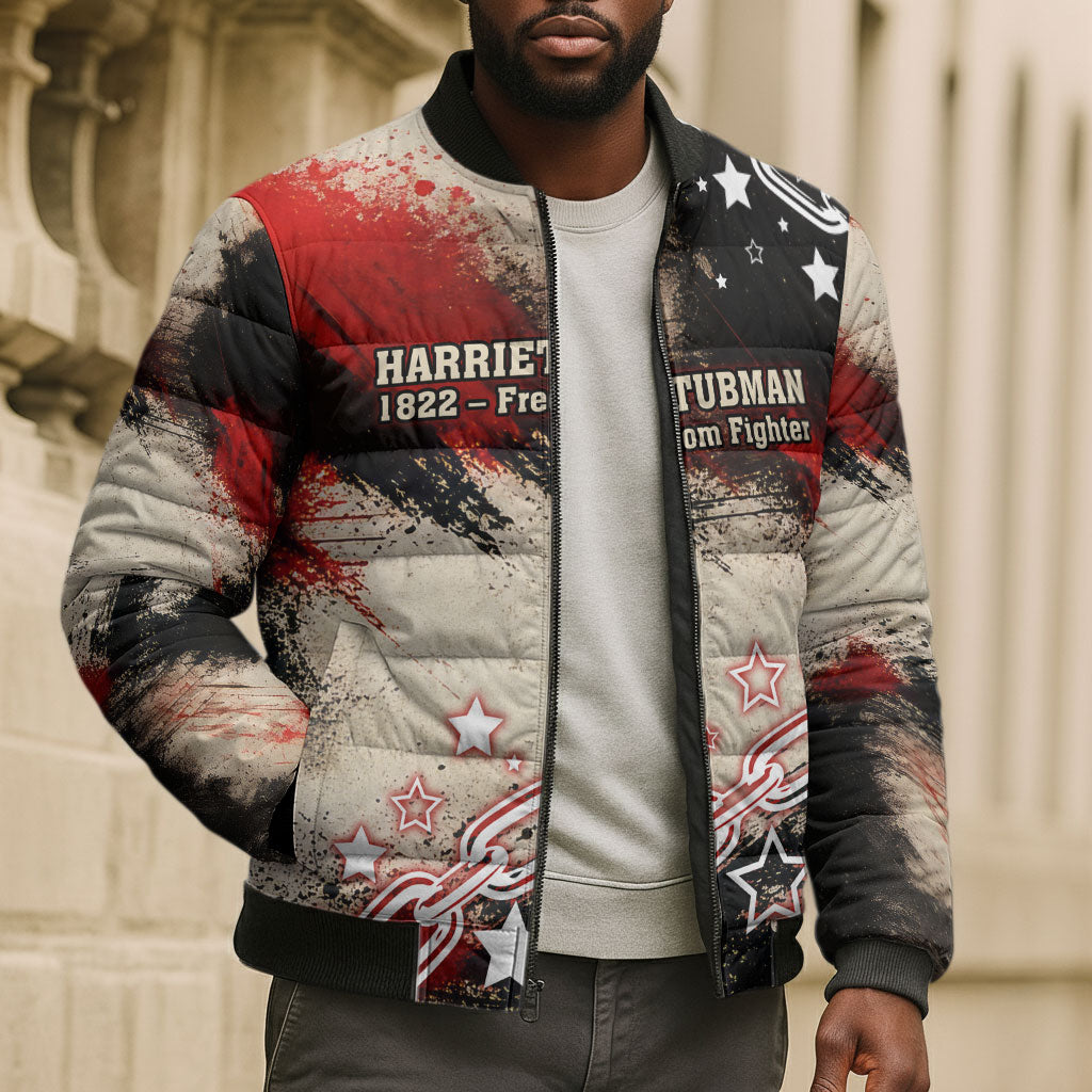 Freedom Fighter Harriet Tubman Bomber Puffer Jacket Freedom Was The Destination 1822
