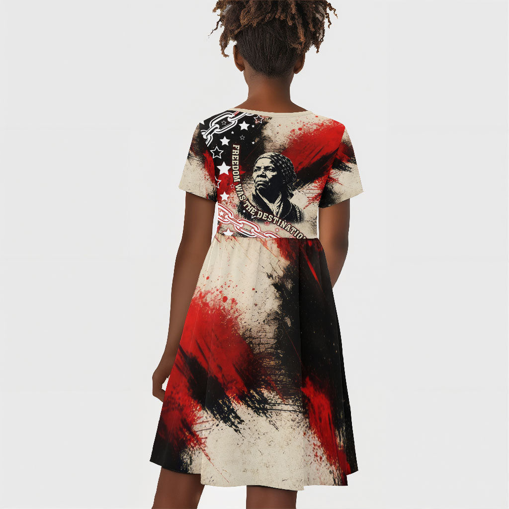 Freedom Fighter Harriet Tubman Kid Short Sleeve Dress Freedom Was The Destination 1822