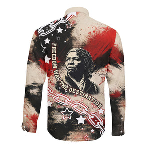 Freedom Fighter Harriet Tubman Long Sleeve Button Shirt Freedom Was The Destination 1822