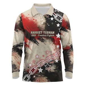 Freedom Fighter Harriet Tubman Long Sleeve Polo Shirt Freedom Was The Destination 1822