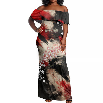 Freedom Fighter Harriet Tubman Off Shoulder Maxi Dress Freedom Was The Destination 1822