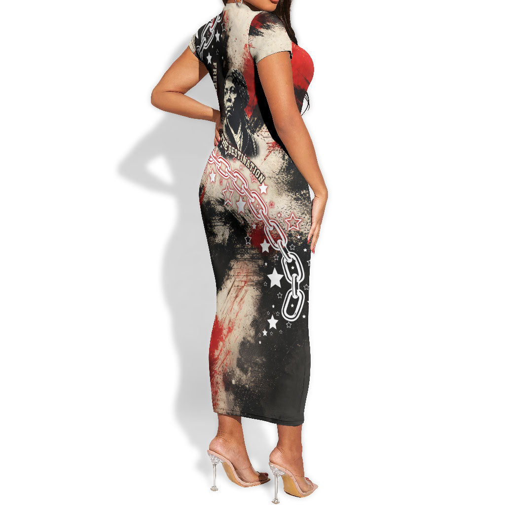 Freedom Fighter Harriet Tubman Short Sleeve Bodycon Dress Freedom Was The Destination 1822