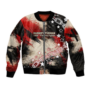 Freedom Fighter Harriet Tubman Sleeve Zip Bomber Jacket Freedom Was The Destination 1822