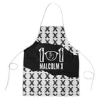 Malcolm X 101 Years Of Resistance Apron Civil Rights Leader Portrait - Monochrome X Pattern