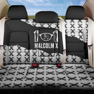 Malcolm X 101 Years Of Resistance Back Car Seat Cover Civil Rights Leader Portrait - Monochrome X Pattern