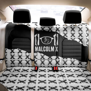 Malcolm X 101 Years Of Resistance Back Car Seat Cover Civil Rights Leader Portrait - Monochrome X Pattern